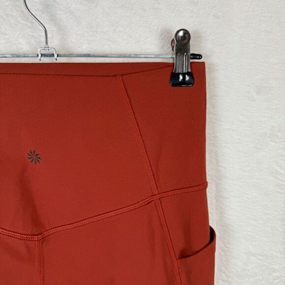 Athleta Twist Salutation Stash Pocket 7/8 Tight Yoga Pant Leggings Rust Size XS - Picture 5 of 13